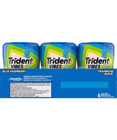 Trident - Vibes Sour Patch Kids Blue Raspberry Chewing Gum - 6 bottles (240 Pieces) - Sugar-Free Gum Blue Raspberry 40 count (Pack of 6) - Buy Online on GoSupps.com