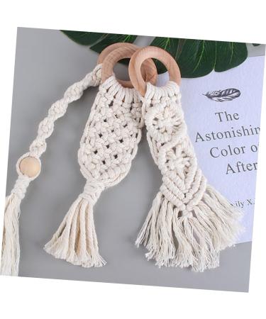 Ibasenice 3 Pcs Wooden Bite Toys for Toddlers - Cotton Rope Molar Grinding Sticks - Safe Beech Teething Toys Online - Buy Online on GoSupps.com