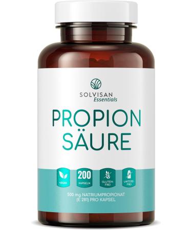 Solvisan Propionic Acid Capsules 500mg - 200 Vegan Capsules with Sodium Propionate - Pure & International Shipping - Buy Online on GoSupps.com