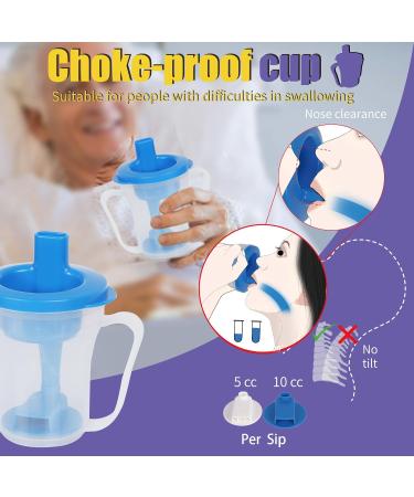Ehucon Dysphagia Cups for Swallowing People Provale Cup 5CC or 10CC of Liquid Each Time for Prevent Chocking (Blue-Lid) - Buy Online on GoSupps.com