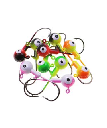 Temorah Fishing Lures Jig Heads ,Ball Heads 1/32oz-1oz,Sharp Fishing Hooks for Freshwater or Saltwater Assorted(two-tone) 1/2OZ 20PCS