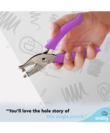 Single Hole Punch Metal Purple  1/4  Hole Puncher with Soft Grip Handles for Paper and Crafts Round Circle Shape  for Kids and Adults  Also Available in Green  Pink  Red  Blue  Grey  1 Pc   by Enday PURPLE 1 - Buy Online on GoSupps.com