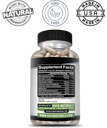 Kaya Naturals Mobility Flex Aid - Mobility Support Supplement for Men and Women - Turmeric Capsules with Glucosamine Sulfate - for Knee Support and Mobility Health - 30 Count 30 Count (Pack of 1) - Buy Online on GoSupps.com