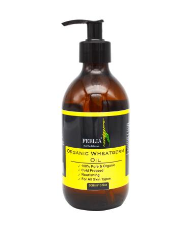Feelia - Organic Wheat Germ Oil - Cold Pressed, Rich in Vitamins E & A, Nourishing & Moisturizing, 100% Pure & Organic