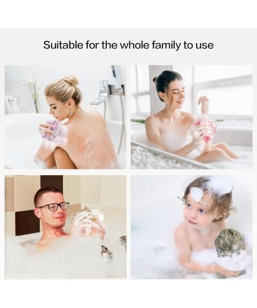 Fishent Loofah Bath Sponge 4 Pack - Soft Exfoliating Body Scrubber for Men & Women | Blue White Green Purple - Ideal for a Refreshing Shower Experience - Buy Online on GoSupps.com