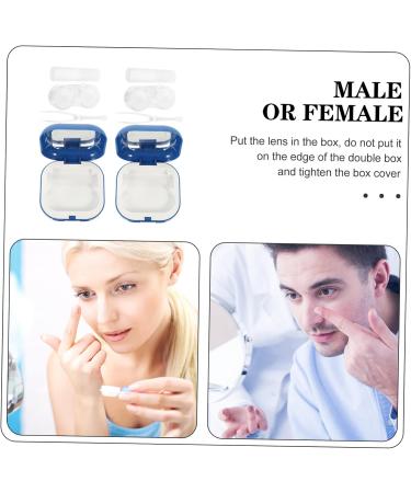 Solustre Contact Lens Case - 2 Sets Lens Container & Fashion Make-Up Mirror Box for International Shipping - Buy Online on GoSupps.com