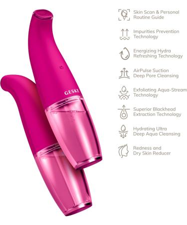 GESKE SmartAppGuided Aqua-Stream Face Cleanser | 8 in 1 | Deep Pore Cleansing | Impurities Prevention | Blackhead Extraction | Reduce Red & Dry Skin | Use with Our Aqua-Stream Solution Magenta - Buy Online on GoSupps.com