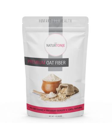 Naturtonix Premium Oat Fiber Ultra Finely Ground All Natural Low Carb Flour Alternative Non-GMO Vegan Gluten Free Certified Kosher & Keto Friendly Great for Breads & Smoothies 1 Pound 1 Pound (Pack of 1) Premium