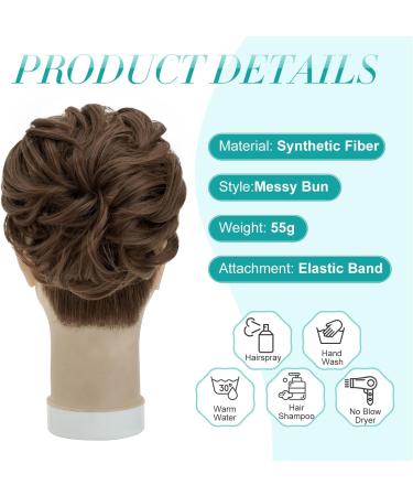 S-Noilite Curly Messy Bun Hair Scrunchie, Light Brown 12 - Women's Synthetic Ponytail Chignon Extension - Buy Online on GoSupps.com