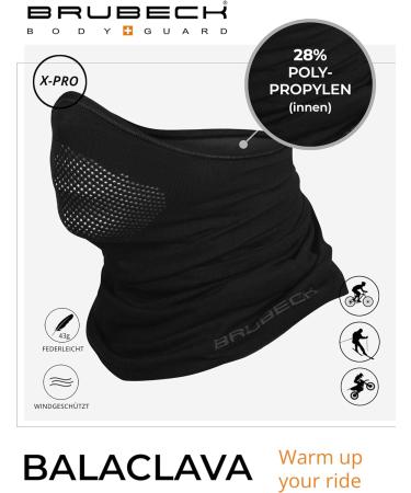 Brubeck Half Storm Hood | Climate-Regulating Face Mask for Men & Women | Breathable Functional Clothing in Black S-M - Buy Online on GoSupps.com