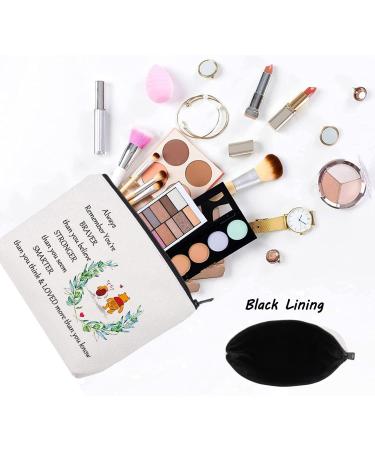 LEVLO Braver Stronger Smarter Zippered Cosmetic Bag for Women & Girls | Stylish Winnie Bag - Shop Internationally - Buy Online on GoSupps.com