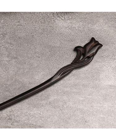 Vintage Handmade Lurrose Ebony Wooden Hair Stick - Tulip Hair Chopstick Decor for Women & Girls - Buy Online on GoSupps.com