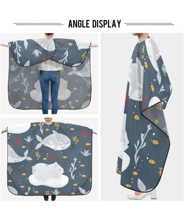 Waterproof Barber Cape - Cute Whale & Polar Bear Haircut Bib for Men & Women | Unisex Cheetah Hair Cutting Cape - Buy Online on GoSupps.com