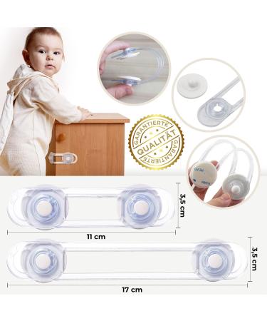 10-Piece Child Lock Set - Secure Cabinets & Drawers for Baby - Easy Adhesive Installation - No Drilling Needed - Buy Online on GoSupps.com