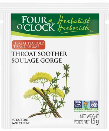 Four O'Clock Herbalist Cold Throat Soother Herbal Tea Non-Gmo Kosher Gluten-Free 6 Packs of 20 Teabags - Buy Online on GoSupps.com