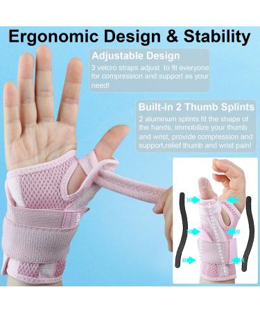 Adjustable Trigger Thumb Splint for Left/Right Hand - Pain Relief Brace for Carpal Tunnel Arthritis and More | Pink | One Size - Buy Online on GoSupps.com