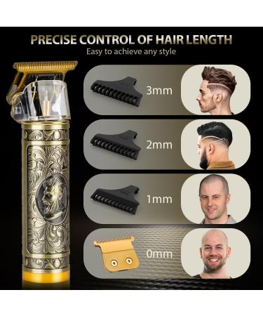 3 in 1 Mini Hair Clippers & Nose Trimmer Set for Men - Cordless & Rechargeable - Zero Gapped T Blade - Gold - Perfect for Barbers and Home Use - Buy Online on GoSupps.com