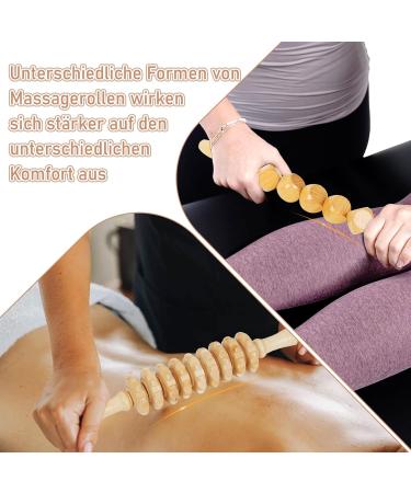 Whchiy 6 PCs Wood Therapy Massage Tools Set - Maderotherapy Anti-Cellulite Massage Rollers for Lymphatic Drainage & Legs - Buy Online on GoSupps.com