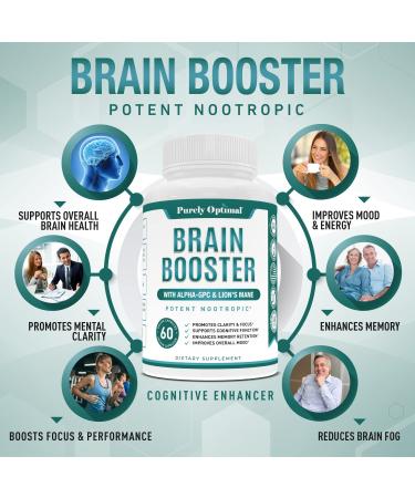 PURELY OPTIMAL Premium Brain Supplement - Boost Focus & Memory | 60 Capsules - Buy Online on GoSupps.com