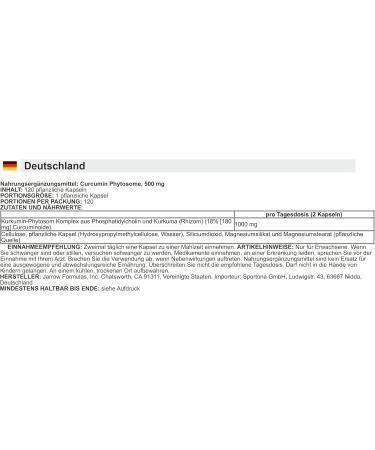 JARROWS Jarrow Formulas Curcumin Phytosome Meriva 500 mg for better bioavailability 120 capsules - Buy Online on GoSupps.com