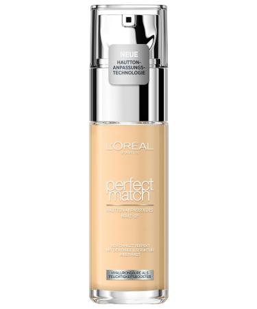 L'Or al Paris Make up Liquid Foundation with Hyaluron and Aloe Vera Perfect Match Make-Up No. 1.N Ivoire/Ivory 30 ml - Buy Online on GoSupps.com