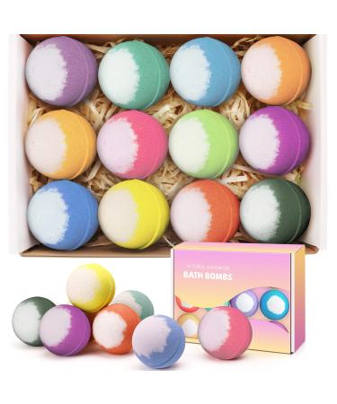 Bath Bombs  sanyi 12 Bubble Bath Bombs for Women Relaxing  Bath Bomb Gifts for Women  Bath&Spa Fizzies with Essential Oil  Anniversary Birthday Gifts for Women  Mom  Her  Him 12p