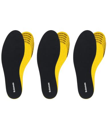 Knixmax 3 Pairs Memory Foam Insoles for Men Super Soft Thin Shoe Inserts for Sneakers Slippers Boots Liners Replacement Inner Soles Cushioned Flat Shoe Pads Black EU 41-46 Men 8-13 3 Pairs:black