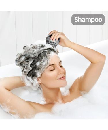 Lollanda Silicone Scalp Massage Brush for Hair Growth | Relaxing Head Massage & Shampoo Brush - Wet & Dry Use - Gray - Buy Online on GoSupps.com