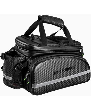 ROCKBROS Bike Rack Bag Trunk Bag Waterproof Carbon Leather Bicycle Rear Seat Cargo Bag Rear Pack Trunk Pannier Handbag