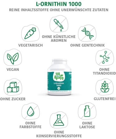 11A-Apofy L-Ornithine 1000 - Detox Support | No Titanium Dioxide | 120 Tablets - Buy Internationally - Buy Online on GoSupps.com