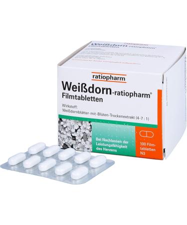 Buy WEISSDORN-RATIOPHARM Film-Coated Tablets 100 pcs - Fast International Shipping Natural Heart Support - Buy Online on GoSupps.com
