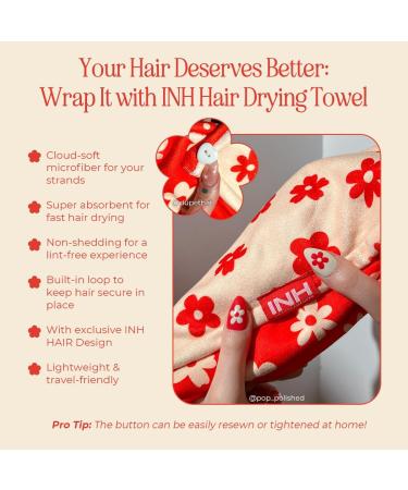 INH Microfiber Hair Towel Wrap | Quick Dry Anti-Frizz & Lint-Free | Soft Lightweight Super Absorbent Travel Towel for Women | Luxurious Floral Design - G2G Anti-Breakage 400gsm - Buy Online on GoSupps.com