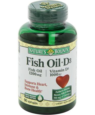 Nature's Bounty Fish Oil + D3 90 Softgels - Heart & Immune Support - Buy Online on GoSupps.com