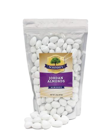 White Jordan Almonds Wedding Shower Party Favor Premium Fine Candied Nuts (1.5 lbs) Sohnrey Family Foods 1.5 Pound (Pack of 1)