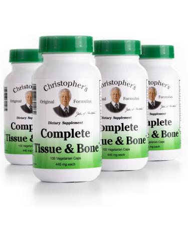 Christopher's Original Formulas Complete Tissue & Bone Formula 100 VCaps | Herbal Support for Bones & Connective Tissue - Pack of 4 100 Count (Pack of 4)