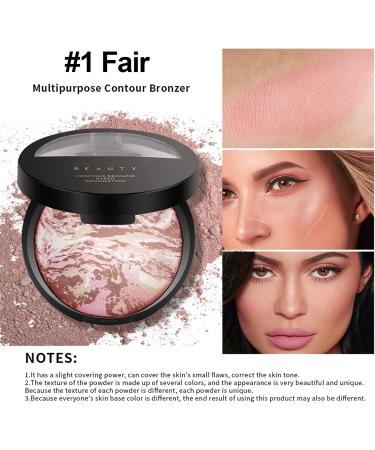 Baked Powder Foundation Setting & Finishing Powder for Long-lasting Natural Makeup - Oil Control Brightening and Lightweight Formula (#1 Fair contour) 11 g (Pack of 1) #1 Fair - Buy Online on GoSupps.com