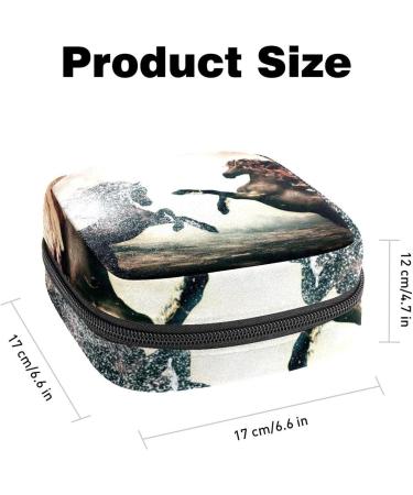 Menstrual Pad Bag with Zipper | Cool Horse Animal Design | Ladies Napkin & Tampons Pouch for Women & Girls | International Shipping Available - Buy Online on GoSupps.com