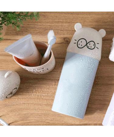 Digjobk Pink Toothbrush Mug & Travel Cup - Cartoon Water Bottle Bathroom Accessories & Toothpaste Holder - 19*7 cm - Buy Online on GoSupps.com