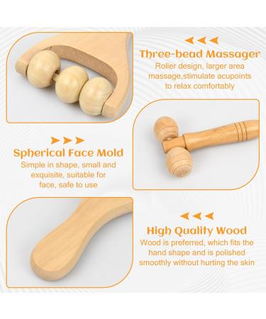 Premium Rapidbok Wooden Massage Roller Set - 2pcs Face & Body Roller for Muscle Relaxation & Gua Sha Massage - Buy Online on GoSupps.com
