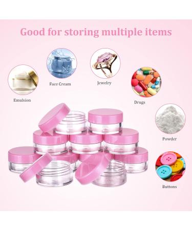 64 Flintronic Pink Cosmetic Sample Jars with Small Spoon - Ideal for Creams, Gels, Beads & More - Buy Online on GoSupps.com
