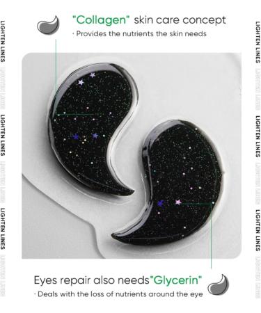Bamboo Charcoal Collagen Eye Patches for Dark Circle - Wrinkle Patches - Moisturizing Eye Masks - Eye Bags Remover - Fading Fine Lines and Firming Skin - Buy Online on GoSupps.com