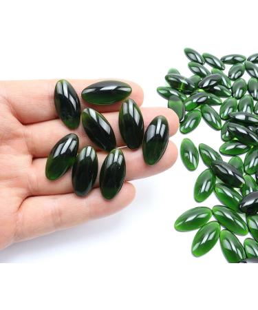 100PCS 25mm Green Oval Glass Jewels for Tiffany Style Lampshades, Window Panels, and Suncatchers - Buy Online on GoSupps.com