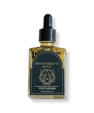 Pentagram Conjuring Ritual Oil 1oz | Heavy-Duty Spiritual Protection | Handmade with Herbs & Essential Oils | Witchcraft Hoodoo Voodoo Wicca Pagan Conjure