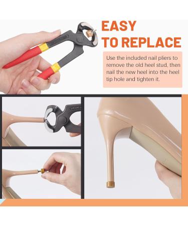 30 Pairs High Heel Shoe Tips & Pliers Set - Replacement Tips for Women s Heels | Tanstic | Black & Beige Multiple Sizes | International Shipping - Buy Online on GoSupps.com