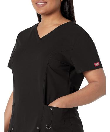 Dickies Xtreme Stretch Women Scrubs Top V-Neck 3X-Large Plus, Black | Shop Now - Buy Online on GoSupps.com
