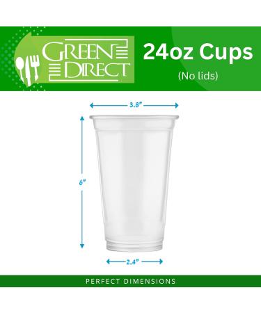 Green Direct 24 oz. Disposable Clear Drinking Plastic Cups for Boba Tea Ice Coffee 100 Pack 1 24 oz. - Buy Online on GoSupps.com