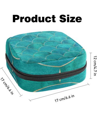 Portable Fish Scale Wavemermaid Turquoise Menstrual Bag - Zipper Storage for Teens & Women | Perfect Menstrual Cup Pocket - Buy Online on GoSupps.com