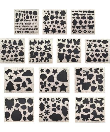 Hyamass 13pcs Multi Shape Lovely Pattern DIY Felt Template Needle Felting Applique Mold Felting Stencil Craft Tool