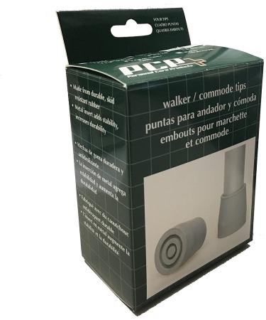 Gray Walker/Commode Tips Set of 4 - 1 Inch Diameter Replacement Tips - Buy Online on GoSupps.com