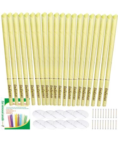 20 Pcs Ear candles All Natural Ear Candles Beeswax Candling Cones Lindastas ear wax candles 100%Non-Toxic Cylinders Fragrance Hollow Cone Candles with(20 Ear candle)+10 Protective Disks+30 Cotton Swab Yellow - Buy Online on GoSupps.com